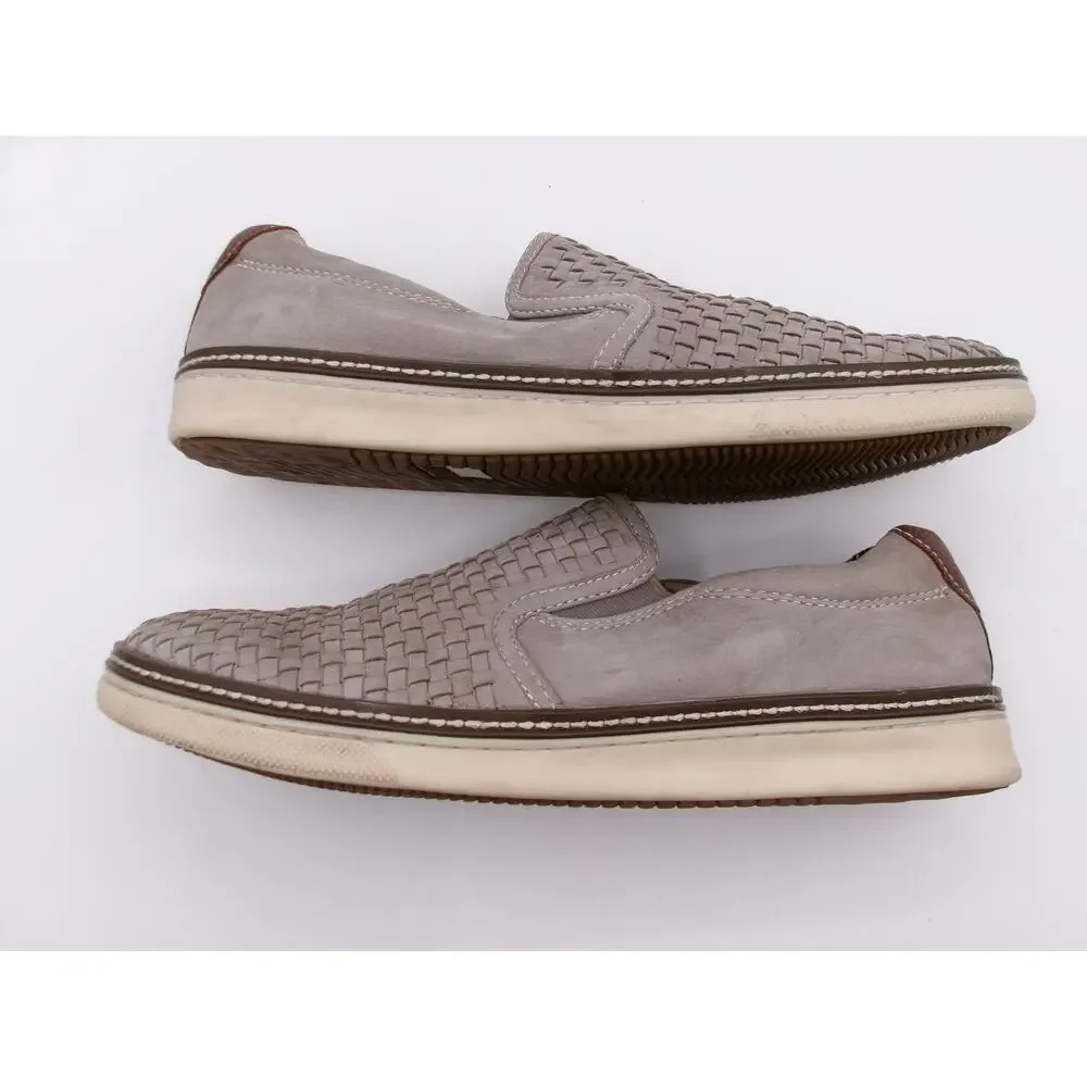 Johnston & Murphy Woven Sheepskin Slip-On Loafers Men's 10M Taupe Gray